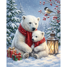 Ladda upp bild till gallerivisning, Diamond Painting Christmas Polarbears
