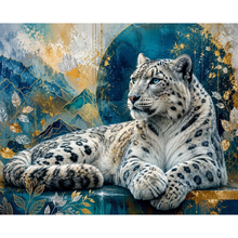 Ladda upp bild till gallerivisning, Diamond Painting White Leopard Blue Moon

