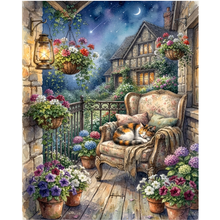 Ladda upp bild till gallerivisning, Diamond Painting Katt På Veranda
