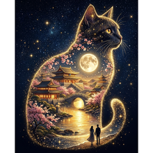 Ladda upp bild till gallerivisning, Diamond Painting Cat Mooncity
