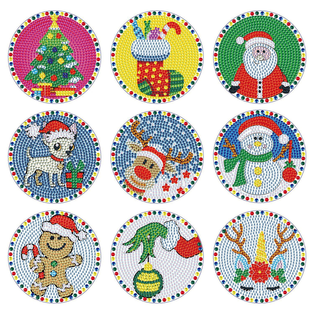 Diamond Painting Glasunderlägg  9-Pack Christmas Collection