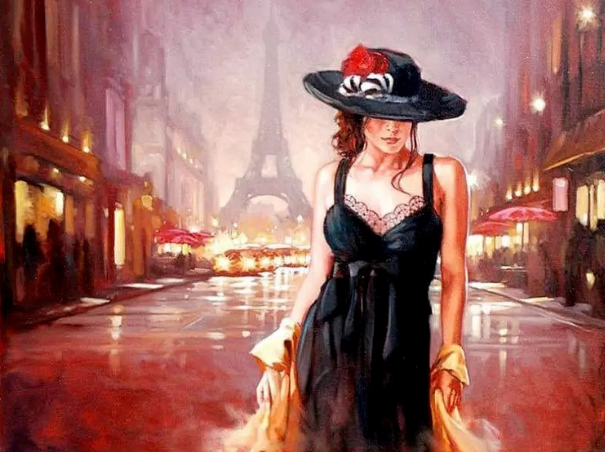 Paint By Numbers Paris Lady 40x50