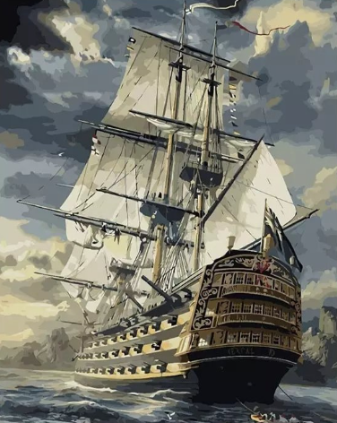 Paint By Numbers Seaboat 40x50