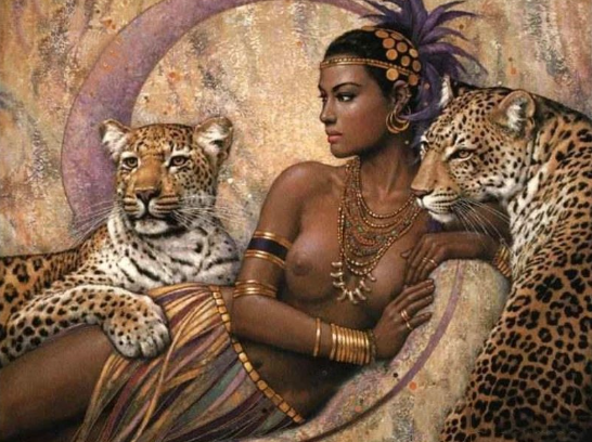 Paint By Numbers Leopardkvinna 40x50
