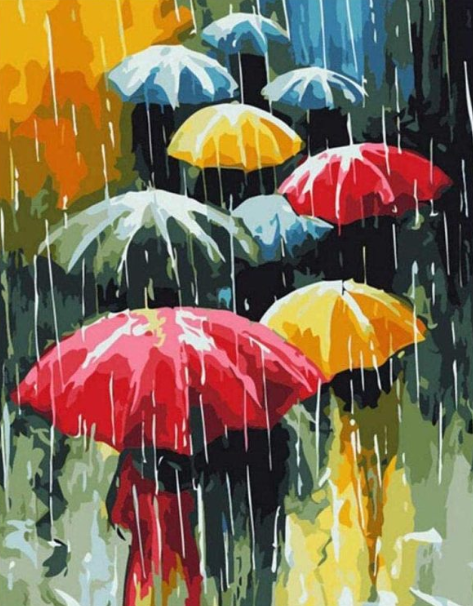 Paint By Numbers Umbrellas 40x50