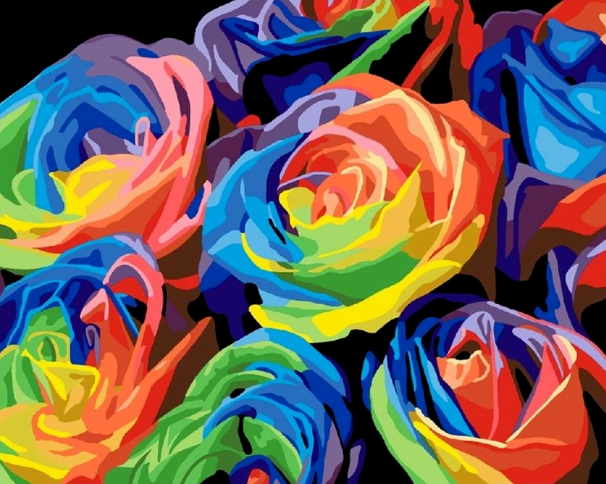 Paint By Numbers Colorful Roses 40x50