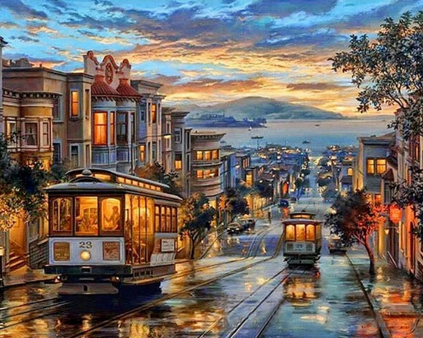 Paint by Numbers Street Night 40x50