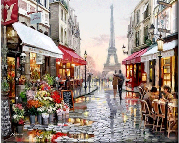 Paint by Numbers Paris Walking 40x50