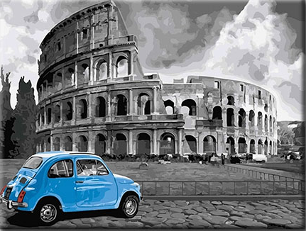 Paint By Numbers Blue Car 40x50