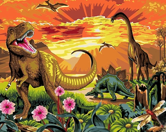 Paint By Numbers Dinosaurier 40x50