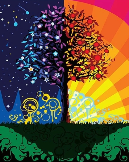 Paint By Numbers Tree Day And Night