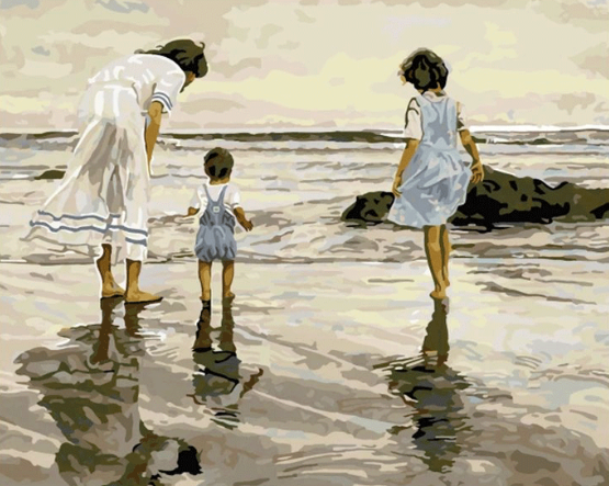 Paint By Numbers Family Beach 40x50