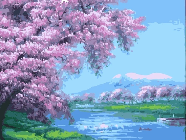 Paint By Numbers Cherrytrees . Leveranstid 1-3 Dagar