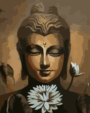 Paint By Numbers Buddha Lotus 40x50