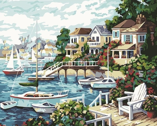 Paint By Numbers Segelbåtshamn 40x50