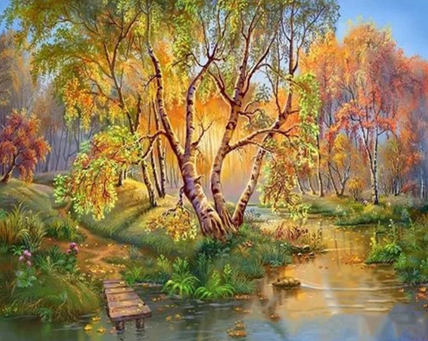 Paint By Numbers Höst Vid Ån 40x50