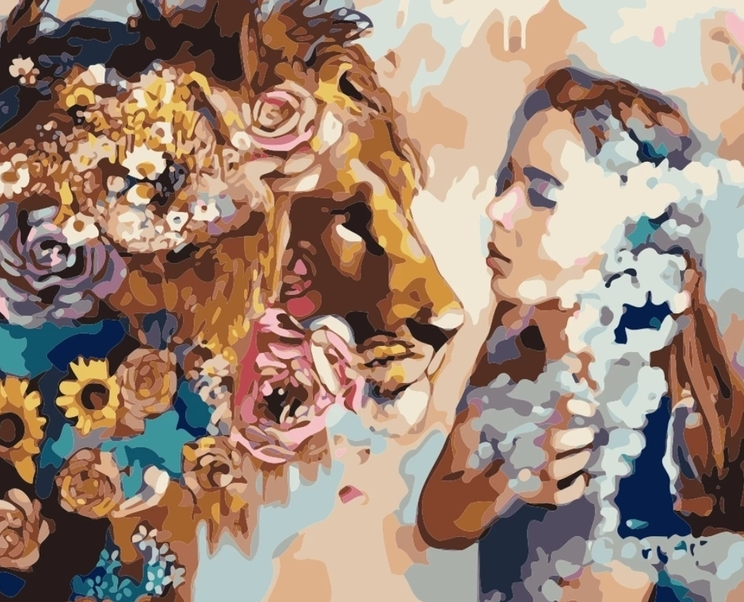 Paint By Numbers Woman And Lion 40x50