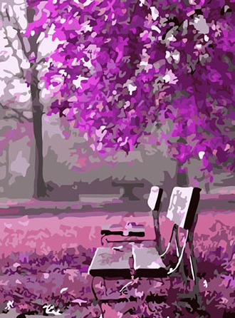 Paint By Numbers Purple Autum 40x50