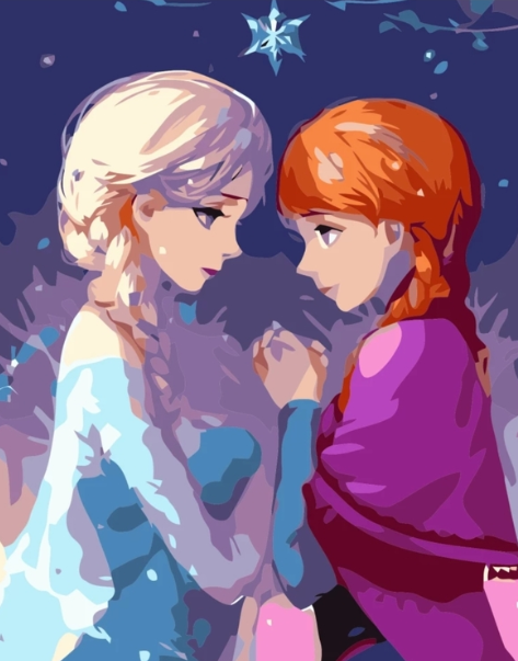 Paint By Numbers  Elsa Och Anna 40x50