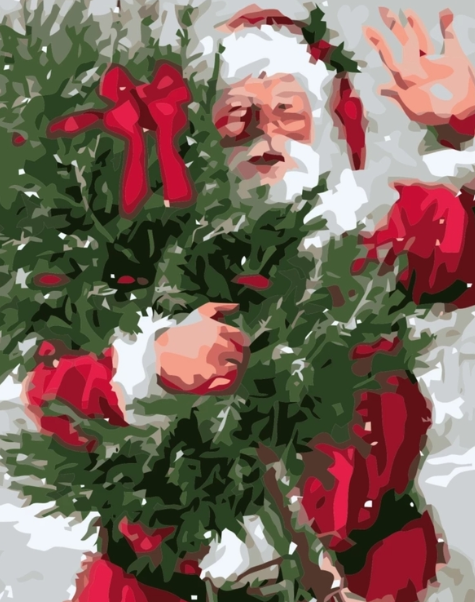 Paint By Numbers Tomte Med Gran 40x50