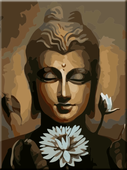 Paint By Numbers Buddha White Lotus 40x50