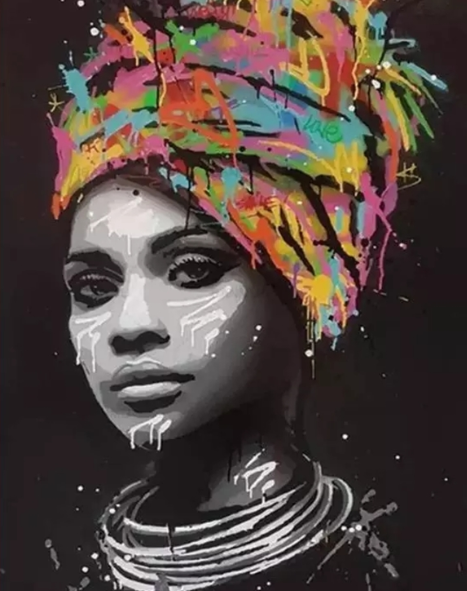 Paint By Number Woman Head Up 40x50