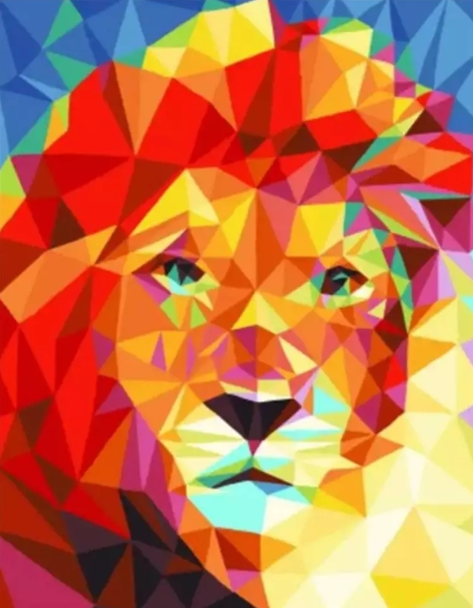 Paint By Numbers Mosaik Lejon 40x50