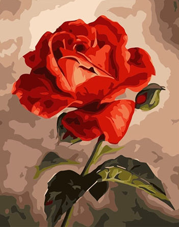 Paint By Numbers A Red Red Rose 40x50