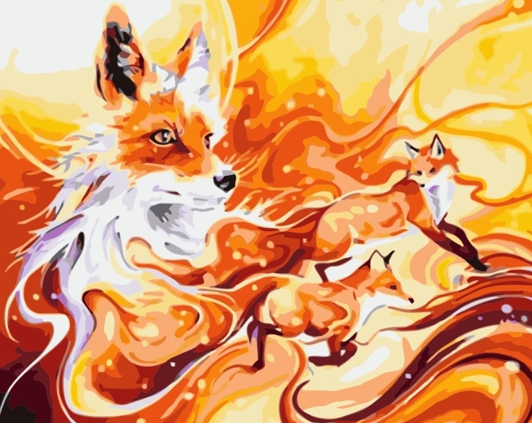 Paint By Numbers Foxes 40x50