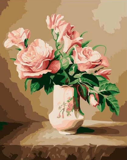 Paint By Numbers Rosor I Keramikvas 40x50