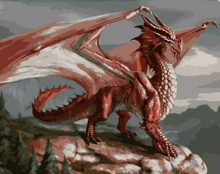 Paint By Numbers Red Dragon 40x50