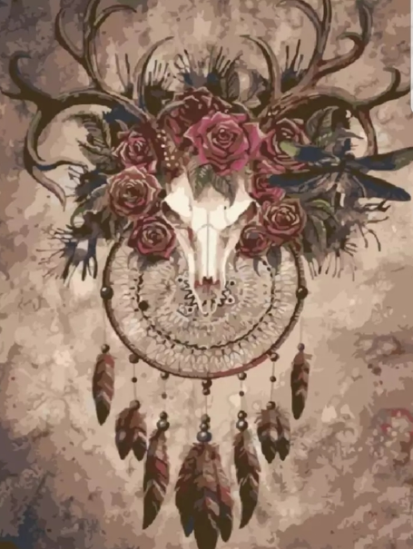 Paint By Numbers Deer Skull 40x50