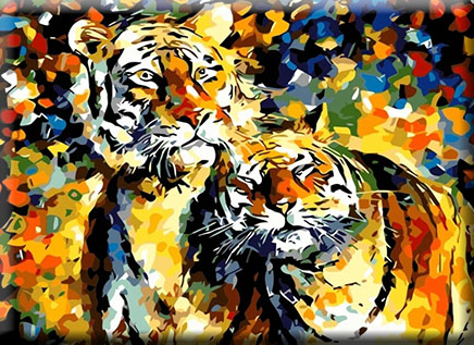 Paint By Numbers Color Tigers 40x50