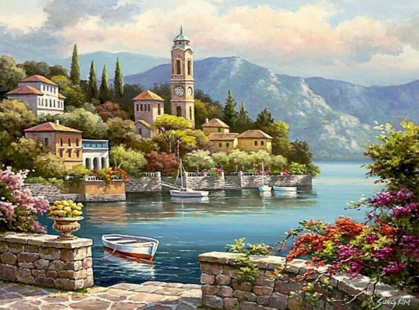Paint By Numbers Sea Village 40x50