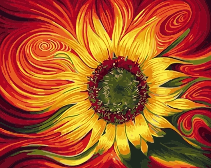 Paint By Numbers Colorful Sunflower 40x50