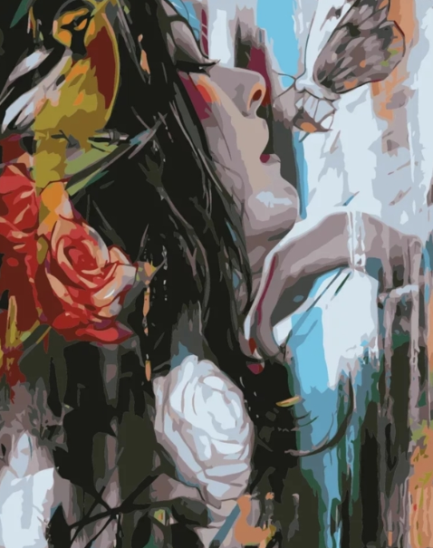 Paint By Numbers Woman And Butterfly 40x50