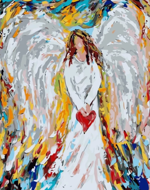 Paint By Numbers Ängel Med Hjärta 40x50