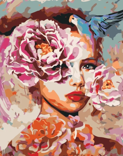 Paint By Numbers Peony Woman 40x50