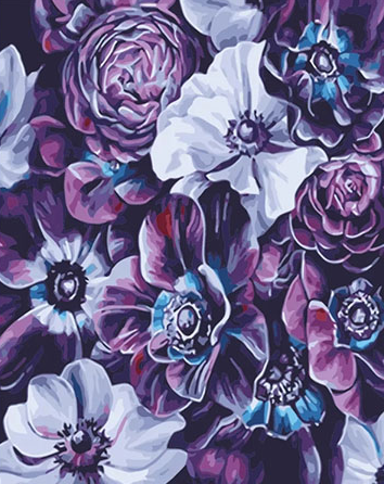 Paint By Numbers Purple Flowers 40x50