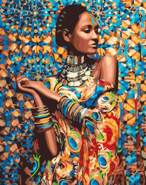 Paint By Numbers woman Colors 40x50