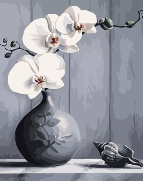 Paint By Numbers Orchid And Shell 40x50
