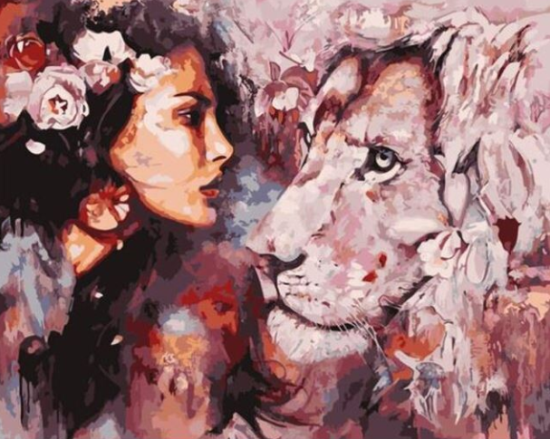 Paint By Numbers Beauty And Lion 40x50