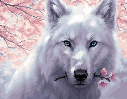 Paint By Numbers Wolf Cherrytree 40x50