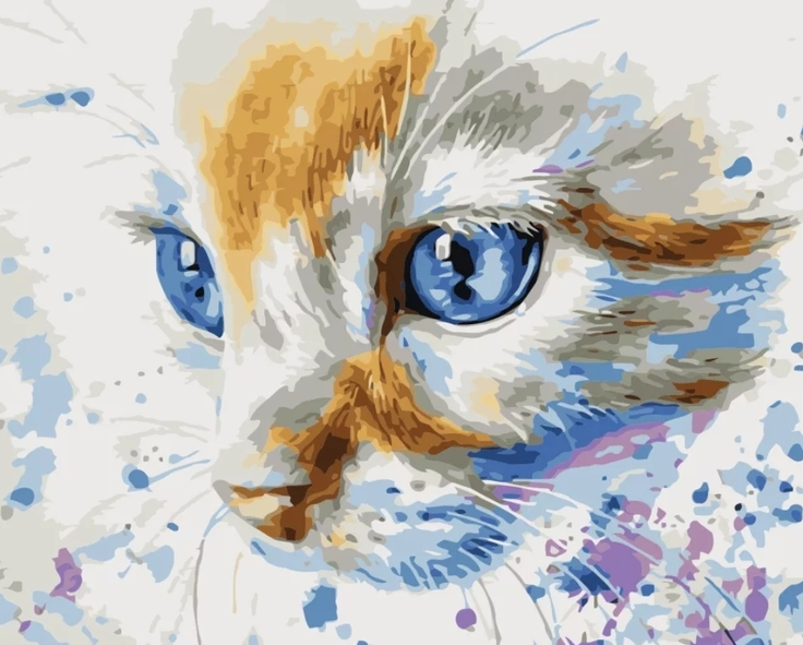 Paint By Numbers Cat Blue Eye 40x50