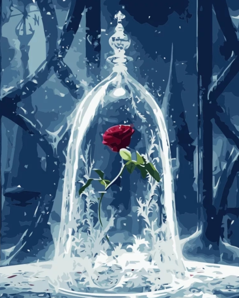 Paint By Numbers Beast And Beauty Rose 40x50
