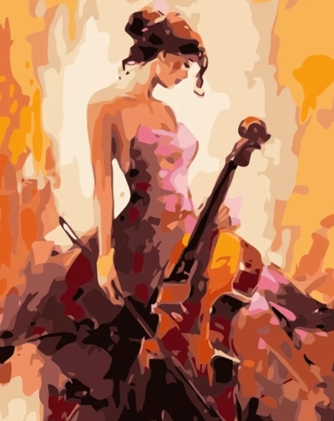 Paint By Numbers Woman With Cello 40x50