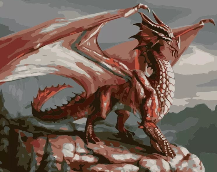 Paint By Numbers Red Dragon 40x50