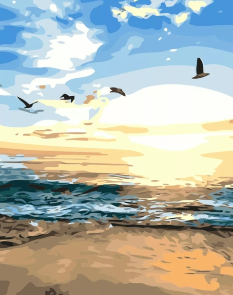 Paint By Numbers Sunset Beach 40x50
