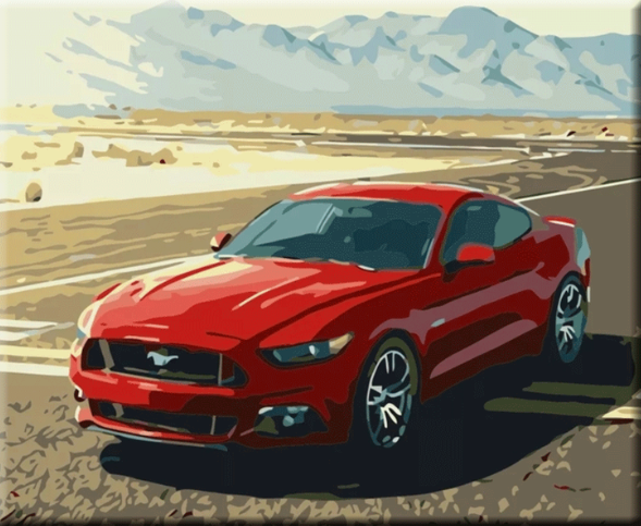 Paint By Numbers Red Sportcar 40x50