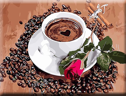 Paint By Numbers Coffee Rose 40x50
